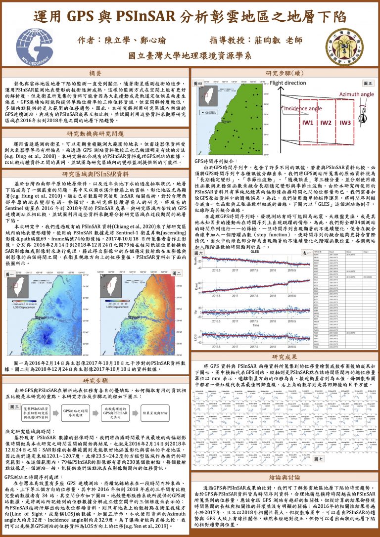 39-GP-13_陳立學鄭心瑜_運用 GPS 與 PSInSAR 分析彰雲地區之地層下陷